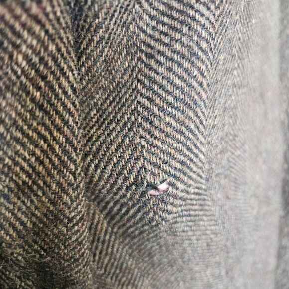 Rare Vintage Brown Herringbone Wool Blazer W/ Classic 2-Button Up Lucas Chicago - Picture 7 of 13